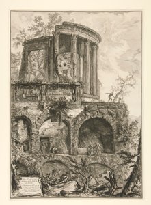 Otra vista del templo de la Sibila en Tivoli, de Vedute di Roma de Giovanni Battista Piranesi