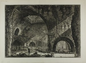 Otra vista interior de la Villa de Mecenas, Tívoli, de Vistas de Roma de Giovanni Battista Piranesi
