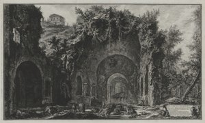 Vista de la fuente y la gruta de Egeria fuera de la Porta Capena o de San Sebastiano, de: Vedute di Roma de Giovanni Battista Piranesi