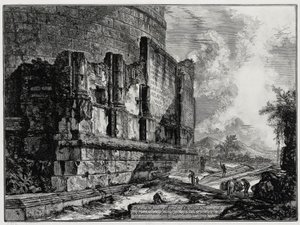 Vista de los restos de la tumba de los Plautii cerca de Tívoli (de: Vedute di Roma) de Giovanni Battista Piranesi