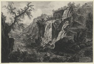 Vista de la cascada en Tívoli (de: Vedute di Roma) de Giovanni Battista Piranesi