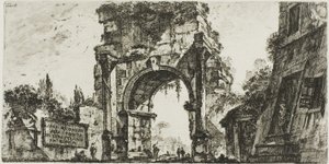 Arco de Druso en la Porta S. Sebastiano en Roma, lámina 8 de Algunas vistas de arcos triunfales y otros monumentos