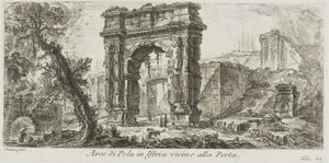 Arco de Pola en Istria cerca de la puerta, placa 24 de Algunas vistas de arcos triunfales y otros monumentos