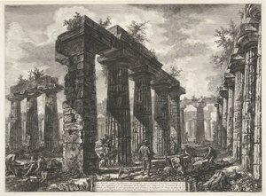Basílica de Paestum en Paestum Diferentes vistas de los restos de tres grandes edificios que siguen en pie en Paestum (título de la serie) Différentes vues de quelques restes de trois grands édifices qui subsistent encore dans l