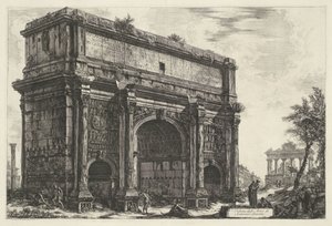 Boog van Septimius Severus te Roma Vista del Arco de Septimio Severo (título sobre el objeto) Gezichten op Rome (título de la serie) Vistas de Roma diseñadas y grabadas por el arquitecto Giambattista Piranesi Ve (nez) iano (título de la serie) de Giovanni Battista Piranesi