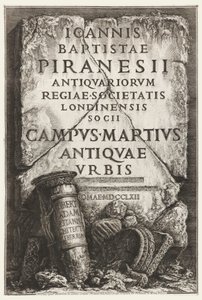 Libro, Frontispicio, con Dedicación a Robert Adam, en Il Campo Marzio dell