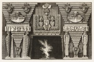 Grabado encuadernado, Chimenea etrusca, de Diverse Maniere d