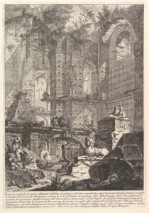 Cámara sepulcral inventada y diseñada conforme al costumbre y a la magnificencia antigua, ca. 1750 de Giovanni Battista Piranesi