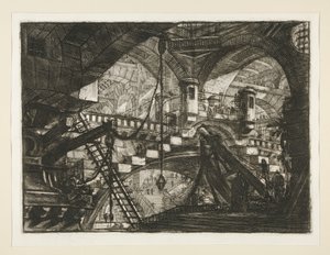 Carceri, XI: El arco con un ornamento de concha de Giovanni Battista Piranesi