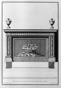 Proyecto de chimenea de mármol de Carrara para un salón milanés. Dibujo de Giovanni Piranesi (1720-1778)
