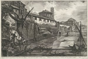 Cloaca Máxima de Roma Vista del antiguo Sostrizioni realizado por Tarquinio Superbo llamado Bel Lid (...) (título sobre objeto) Gezichten op Rome (título de la serie) Vistas de Roma diseñadas y grabadas por el arquitecto Giambattista Piranesi Ve (nez) iano