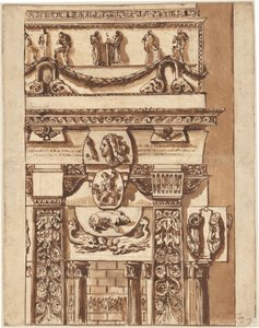 Fantasía de una fachada con ornamentos extraños de Giovanni Battista Piranesi