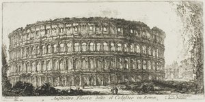 Anfiteatro Flavio, llamado el Coliseo. 1. Arco de Constantino. 2. Colina Palatina, placa 12 de Algunas vistas de arcos triunfales y otros monumentos de Giovanni Battista Piranesi