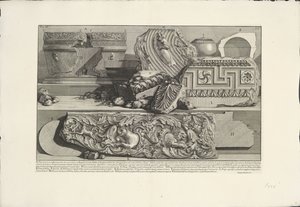 Fragmentos de la Tumba de Caecilia Metella en Roma Hallazgos arqueológicos en Roma y sus alrededores (título de la serie) Le Antichita Romane (título de la serie) de Giovanni Battista Piranesi