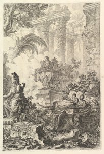 Portada, con estatua de Minerva de Giovanni Battista Piranesi