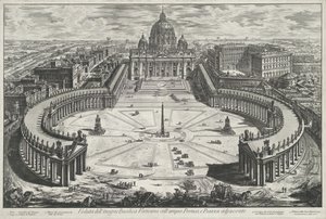 Vista de la Plaza de San Pedro con la Basílica de San Pedro en la Ciudad del Vaticano Veduta dell