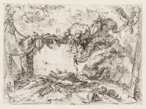 Groteschi:  Ruins with Skulls and a Smoking Vase de Giovanni Battista Piranesi