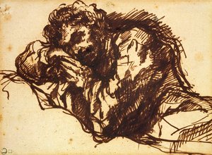 Retrato de medio cuerpo de un hombre inclinándose de Giovanni Battista Piranesi