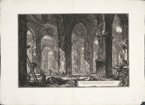 Interior van badhuis en Castelgandolfo Alzado y alzado de otra piscina existente en el viñedo del P.P. de la Compañía de Jesús en Castel Gandolfo. (título en el objeto) Archeologische vondsten uit Albano en Castel Gandolfo (título de la serie) Antigüedad de Giovanni Battista Piranesi