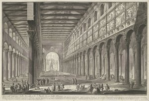 Interieur van de Sint-Paulus buiten de Muren te Rome Vista interior de la Basílica de S. Paolo fuori delle Mur (...) (título sobre objeto) Gezichten op Rome (título de la serie) Vistas de Roma diseñadas y grabadas por el arquitecto Giambattista Piranesi Ve de Giovanni Battista Piranesi