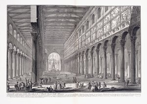 Interior de la basílica de San Pablo Extramuros de Giovanni Battista Piranesi