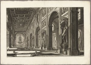 Vista interior de la Basílica de San Juan de Letrán, de Vistas de Roma de Giovanni Battista Piranesi
