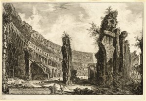 Vista interior del Anfiteatro Flavio, llamado el Coliseo, de Vistas de Roma de Giovanni Battista Piranesi