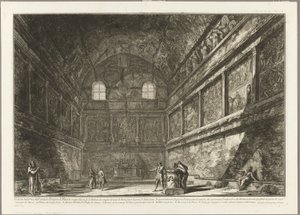 Vista interior del antiguo Templo de Baco, ahora la iglesia de S. Urbano, a dos millas de Roma, de Vistas de Roma de Giovanni Battista Piranesi