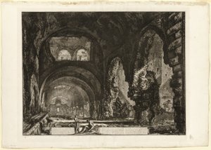 Vista interior de la villa de Mecenas, de Vistas de Roma de Giovanni Battista Piranesi