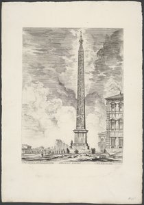 Obelisco de Lateraanse en Roma Obelisco egipcio (título sobre objeto) Gezichten op Rome (título de la serie) Vistas de Roma diseñadas y grabadas por el arquitecto Giambattista Piranesi Ve (nez) iano (título de la serie) de Giovanni Battista Piranesi