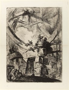 Las cárceles de la invención, plancha IX: La rueda gigante de Giovanni Battista Piranesi