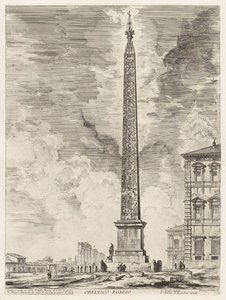 Obelisco egipcio. Este fue erigido por el papa Sixto V en la Piazza di S. Gio. Laterano, de Vedute di Roma (Vistas de Roma) de Giovanni Battista Piranesi