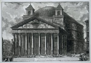 Panteón de Roma Vista del Panteón de Agripa hoy Iglesia de S. Maria ad Martyres (título sobre objeto) Gezichten op Rome (título de la serie) Vistas de Roma diseñadas y grabadas por el arquitecto Giambattista Piranesi Ve (nez) iano (título de la serie)