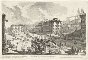 Plaza de España de Roma Vista de Piazza di Spagna (título sobre objeto) Gezichten op Rome (título de la serie) Vistas de Roma diseñadas y grabadas por el arquitecto Giambattista Piranesi Ve (nez) iano (título de la serie)