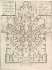 Plano de un colegio espacioso y magnífico diseñado según los antiguos gimnasios de los griegos, 1750 de Giovanni Battista Piranesi