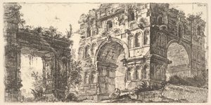 Placa 11: Templo de Jano Tempio di Giano de la serie Antichita Romana, ca. 1748 de Giovanni Battista Piranesi