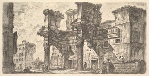 Placa 1: Parte del Foro de Nerva, ca. 1748