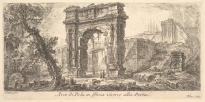 Placa 24: Arco de Pula en Istria cerca de la puerta Arco di Pola en Istria vicino alla Porta..., ca. 1750
