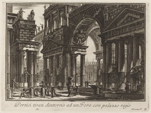 Pórticos alrededor de un Foro con Palacio Real de Giovanni Battista Piranesi