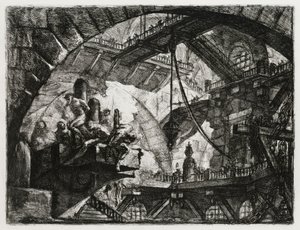 Prisioneros en una plataforma saliente de Giovanni Battista Piranesi