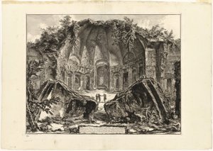 Restos del templo del dios Canopus en la Villa Adriana, Tívoli, de Vistas de Roma