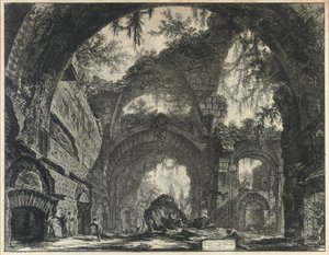 Ruinas de una galería de estatuas en la Villa Adriana en Tívoli de Giovanni Battista Piranesi