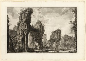 Ruinas del Xystus [un largo pórtico abierto usado para ejercicios atléticos], el salón central de los Baños Antoninos [Los Baños de Caracalla], de Vistas de Roma de Giovanni Battista Piranesi