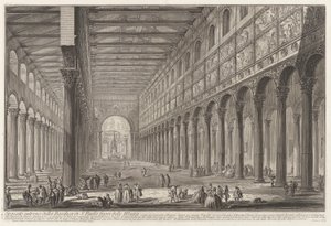 Vista interior de la Basílica de San Pablo Extramuros de Giovanni Battista Piranesi