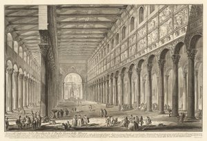 Vista interior de la basílica de San Pablo Extramuros de Giovanni Battista Piranesi