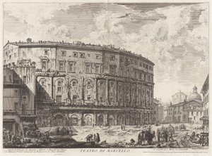Teatro de Marcelo. Este edificio fue construido por Augusto y dedicado a su sobrino Marcelo), de Vedute di Roma (Vistas de Roma) de Giovanni Battista Piranesi