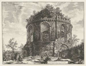 Templo de la tos bij Tivoli Vista del Templo, llamado della Tosse en Via Tiburtina, una milla cerca de Tivoli (título sobre el objeto) Gezichten op Rome (título de la serie) Vistas de Roma diseñadas y grabadas por el arquitecto Giambattista Piranesi Ve (ne de Giovanni Battista Piranesi