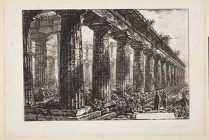 Templo de Neptuno en Paestum, visto de perfil y dibujado a mayor escala que en la primera lámina