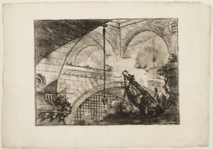 El Arco con un Ornamento de Concha, lámina 11 de Prisiones Imaginarias de Giovanni Battista Piranesi