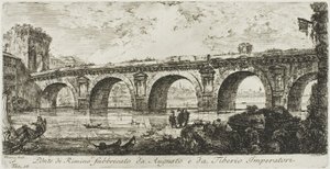 El puente de Rímini construido por los emperadores Augusto y Tiberio, lámina 16 de Algunas vistas de arcos triunfales y otros monumentos